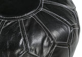 MOROCCAN LEATHER OTTOMAN BLACK - Side View