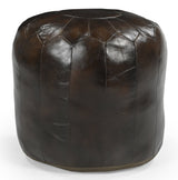 GENUINE LEATHER MOROCCAN OTTOMAN - Side View
