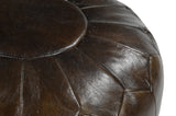 GENUINE LEATHER MOROCCAN OTTOMAN - Top-Down View