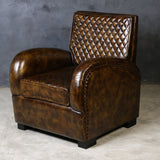 ARMSTRONG HAND MADE LEATHER ARM CHAIR - Front View