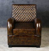 ARMSTRONG HAND MADE LEATHER ARM CHAIR - Side View