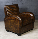 ARMSTRONG HAND MADE LEATHER ARM CHAIR - Top-Down View