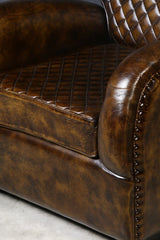 ARMSTRONG HAND MADE LEATHER ARM CHAIR - Low Angle
