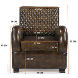 ARMSTRONG HAND MADE LEATHER ARM CHAIR - Extra Image