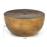 HAND MADE METAL PUNCHING COFFEE TABLE - Top-Down View