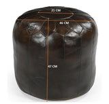 BRONWYN GENUINE LEATHER OTTOMAN - Top-Down View
