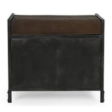 SMALL HAND MADE LOCKER BENCH WITH GENUINE LEATHER - Top-Down View
