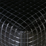 SLEEK BLACK LEATHER OTTOMAN - Top-Down View