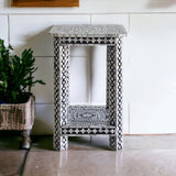 MOTHER OF PEARL NOIR OPULENCE SIDE TABLE - Front View