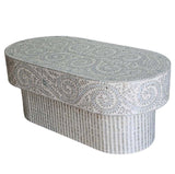 MOTHER OF PEARL SERENITY OVAL PEARL COFFEE TABLE - Front View