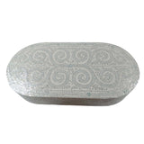 MOTHER OF PEARL SERENITY OVAL PEARL COFFEE TABLE - Rear View