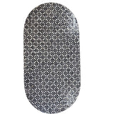 MOTHER OF PEARL EBONY MOSAIC OVAL COFFEE TABLE - 45-Degree Angle