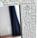 MOTHER OF PEARL SERENE REFLECTION WALL MIRROR - Side View