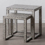 CLAIRE SHELL INLAY NESTING TABLES - Front View