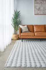 Bubble Washable Rug - Silver 140X70Cm - Front View