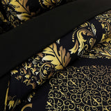 Regal Elegance Black and Gold 3 Pc Comforter & Pillow Cover Set KING - Side View