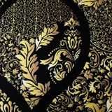 Regal Elegance Black and Gold 3 Pc Comforter & Pillow Cover Set KING - Top-Down View