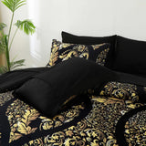 Regal Elegance Black and Gold 3 Pc Comforter & Pillow Cover Set KING - 45-Degree Angle