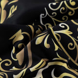 Regal Elegance Black and Gold 3 Pc Comforter & Pillow Cover Set KING - Close-Up Angle