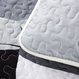 Vintage Delicate Grey floaral Pattern 3 Pc Bedspread & Pillow Cover Set - Top-Down View