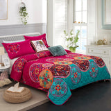 Charming Autumn Warm Plush 3 Pc Bedspread & Pillow Cover Set - Front View