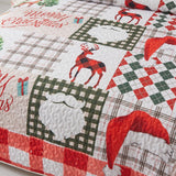 Ethereal christmas Dreamy Lightweight 3 Pc Bedspread & Pillow Cover Set - Front View