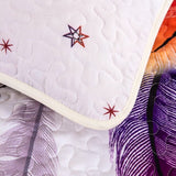 Radiant dreamcatcher white cultural 3 Pc Bedspread & Pillow Cover Set - Rear View