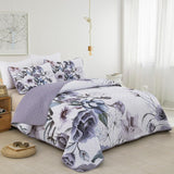 Romantic Wildflower Soft Cozy 3 Pc Bedspread & Pillow Cover Set - Front View