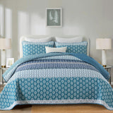 Classic Hydrangea Soft Quilted 3 Pc Bedspread & Pillow Cover Set - Front View