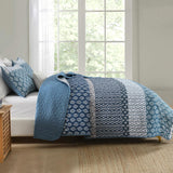 Classic Hydrangea Soft Quilted 3 Pc Bedspread & Pillow Cover Set - Top-Down View