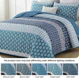 Classic Hydrangea Soft Quilted 3 Pc Bedspread & Pillow Cover Set - Rear View