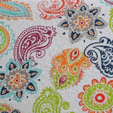 Embroidered Regal Lily Pattern 3 Pc Bedspread & Pillow Cover Set - Top-Down View