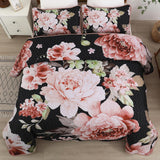 Botanical Evergreen Floral Cozy 3 Pc Bedspread & Pillow Cover Set - Front View
