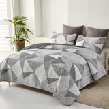 Charming urban pattern 3 Pc Bedspread & Pillow Cover Set - Side View