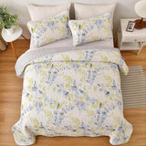 Regal Orchid Bloom 3 Pc Bedspread & Pillow Cover Set - Side View