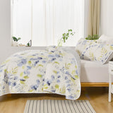Regal Orchid Bloom 3 Pc Bedspread & Pillow Cover Set - Top-Down View