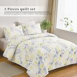 Regal Orchid Bloom 3 Pc Bedspread & Pillow Cover Set - 45-Degree Angle