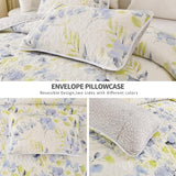 Regal Orchid Bloom 3 Pc Bedspread & Pillow Cover Set - Rear View