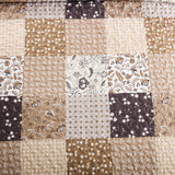 Rustic Countryside Daisy Quilted 3 Pc Bedspread & Pillow Cover Set - Top-Down View