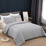 Plain Grey Choc urban 3 Pc Bedspread & Pillow Cover Set - Front View