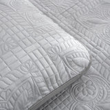 Plain Grey Choc urban 3 Pc Bedspread & Pillow Cover Set - 45-Degree Angle