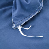 100% cotton Premium Doona Duvet Quilt Cover Set with Soft Pillowcases - Blue-Super King - Front View