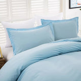 100% cotton Premium Doona Duvet Quilt Cover Set with Soft Pillowcases - Aqua-King - Side View