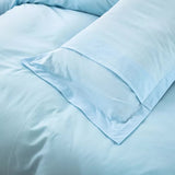 100% cotton Premium Doona Duvet Quilt Cover Set with Soft Pillowcases - Aqua-King - Rear View