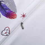 Dream catcher Printed Duvet Cover Set with Matching Pillowcases - white-Super King - Close-Up Angle