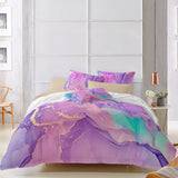 Modern Stripes Duvet Cover Set - Wrinkle-Resistant Material-Queen - Front View