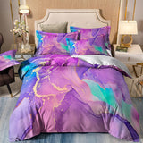 Modern Stripes Duvet Cover Set - Wrinkle-Resistant Material-Queen - Close-Up Angle