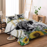 Luxury Feel Satin Duvet Cover Set - Smooth & Breathable-Double - Front View