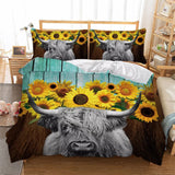 Nature-Inspired Floral Duvet Cover Set - Hypoallergenic Fabric-Single - Front View