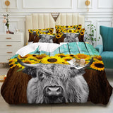 Nature-Inspired Floral Duvet Cover Set - Hypoallergenic Fabric-Single - Close-Up Angle